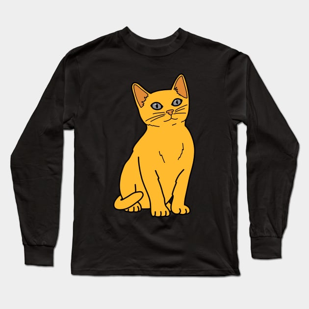 Orange Tabby Cat Long Sleeve T-Shirt by Kelly Louise Art